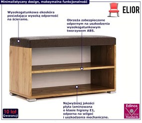 Szafka na buty z siedziskiem dąb craft + lava mat - Kyle 14X
