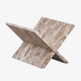 Stojak Na Czasopisma Na Podłogę Z Marmuru Kristoff Marmur Beżowy Panther - Sklum