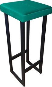 Hoker ALEX krzesło barowe tkanina Welur podstawa metalowa : Kolor Stelaża - Czarny , Kolor tkaniny - VELVET - MG20, Wysokość - 90 cm