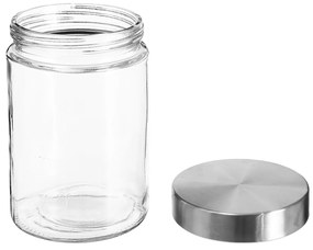 Pojemnik na żywność szklany z pokrywą ze stali nierdzewnej, 1200 ml