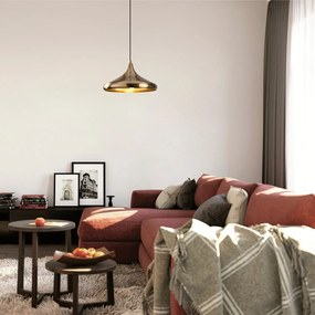 Lampa wisząca w kolorze złota z metalowym kloszem ø 35 cm Berceste – Opviq lights