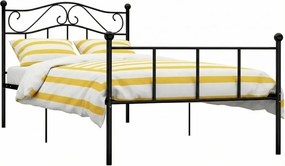 Czarne loftowe metalowe łóżko 90x200 cm P7-N13