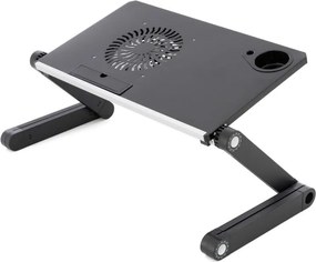 Stolik na laptopa z wentylatorem USB - srebrny czarny