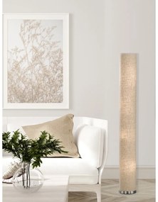 Beżowa lampa stojąca z tekstylnym kloszem (wysokość 156 cm) Thor – Fischer &amp; Honsel