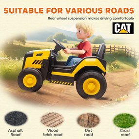 AIYAPLAY Pojazd budowlany dla dzieci, samochód na siedzenie dla dzieci, zdalne sterowanie, manualne sterowanie, funkcja Bluetooth+muzyka, 3-6 Jahre, Kunststoff, Stahl, Gelb