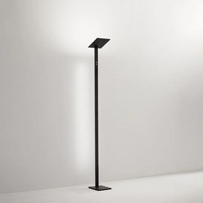 Lampa podłogowa LED QUADRA Black z metalu, wys. 180 cm, Perenz