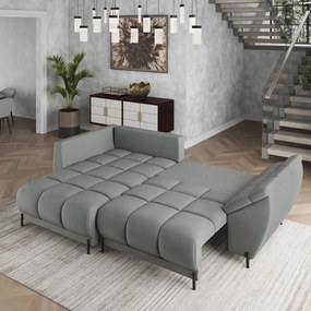 Masseno Narożnik VESTANO  z funkcją spania i pojemnikiem na pościel Narozniki L, Rozkładana sofa - Szary, MATT VELVET 85