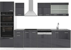 Aneks kuchenny antracytowy wysoki połysk/biały 300x60x81.6 r-line