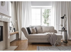 Beżowy sztruksowy szezlong (lewostronny) Chic Charlotte – Miuform