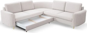 Narożnik LAREN nowoczesna sofa z funkcją spania pojemnik na pościel lewa strona CASTEL 04 251x251x85 cm