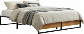 Czarne metalowe łóżko małżeńskie 140x200 cm F6-D41