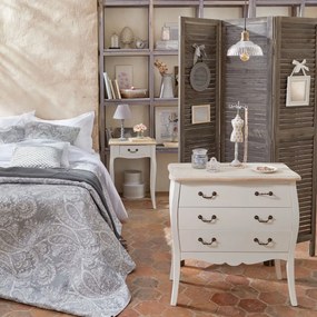 Lampa stojąca w stylu vintage z drewnianą podstawką