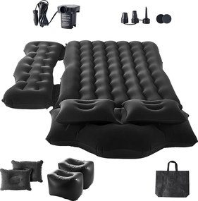 Materac Nadmuchiwany, SucceBuy Nadmuchiwany Materac Samochodowy Kocyk do Spania dla Tylnego Siedzenia Czarny