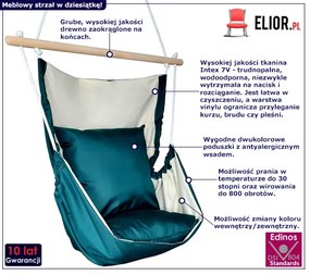 Huśtawka brazylijska do ogrodu ecru butelkowa zieleń W5-W48