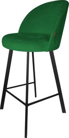 Hoker TRIX krzesło barowe tkanina Welur podstawa metalowa : Kolor nogi - Czarna profil, Kolor tkaniny - VELVET - MG25, Typ siedziska - Siedzisko stałe