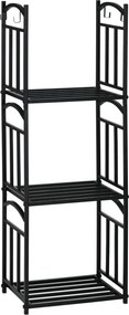 Outsunny Regał na drewno kominkowe 3 poziomy 46×32×126 cm, czarny