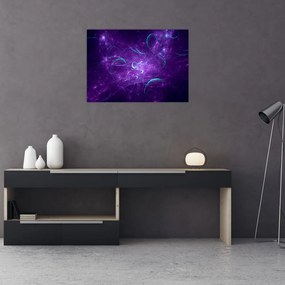 Obraz na szkle - nowoczesna niebieska abstrakcja (70x50 cm)