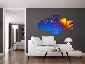 Obraz - Body art, złoto - niebieska kombinacja (125x70 cm)