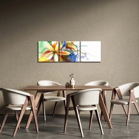 Obraz - Kwiat (z zegarem) (90x30 cm)