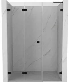 Mexen Lunar-F L drzwi prysznicowe składane lewe 125 cm, transparent, czarne - 836SL-125-050-70-00-L
