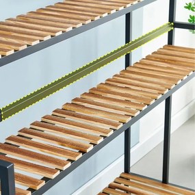 Stojak na kwiaty z 3 półkami FLOREXA 100x40x102 cm, czarny