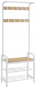 Metalowa ścianka przedpokojowa PURE 183 cm, kremowa/dąb sonoma