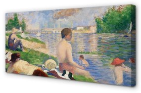 Obraz na płótnie Studium końcowe dla kąpiących się w Asnieres - Georges Seurat