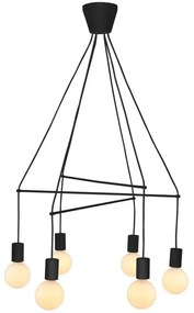 Czarny sześcioramienny żyrandol K4-W45