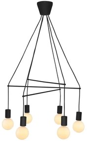 Czarny żyrandol sześcioramienny  - K171-Indos