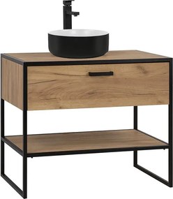 Szafka łazienkowa z umywalką dąb craft E5-W64