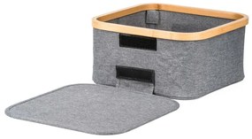 Pojemnik do przechowywania G21 30 x 30 x 15 cm,bambusowy z pokrywką, szary