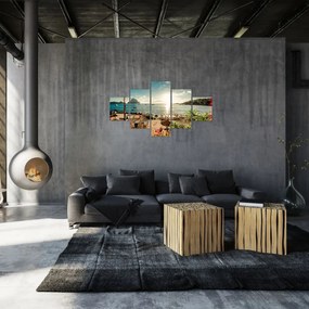 Obraz - Plaża z ludźmi (125x70 cm)