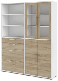 Biały regał modułowy w dekorze dębu 178x222 cm Prima – Tvilum