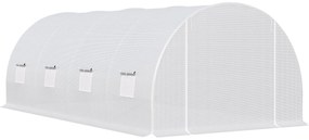 Outsunny Szklarnia Foliowa Ogrodowa Duża Biała 450x200x200cm Ochrona Roślin | Aosom PL