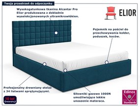 Granatowe nowoczesne łóżko 3 rozmiary L7-B36