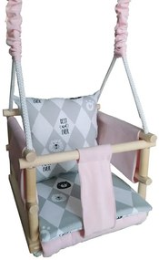 Drewniana huśtawka kubełkowa 6 wzorów E3-S05