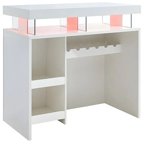 Szafka barowa z oświetleniem LED z MDF w kolorze białym lakierowanym - FABIO II