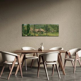 Obraz - Camille Pissarro, Landscape at Les Pâtis, Pontoise, reprodukcje (z zegarem) (90x30 cm)
