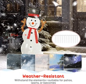 Outsunny 3-częściowa świąteczna dekoracja bałwanków, oświetlenie LED, kołki gruntowe, wodoodporna, stal, poliester, biały | Aosom PL