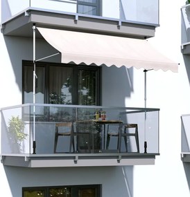 Markiza przeciwsłoneczna, regulowana AW-016 na taras, balkon, beżowa, 200x120 cm