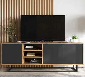 Szafka RTV NILA 1 150 dąb wotan/czarna mat