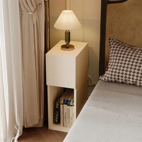 Szafka nocna biała z szufladą stolik z półką nowoczesny loft sypialni 55cm