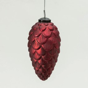 Bombka szklana Pine Red 8x8x15 cm