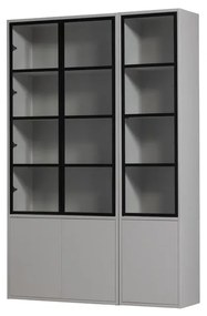 Jasnoszara witryna z litego drewna sosnowego 101x230 cm Basic – vtwonen