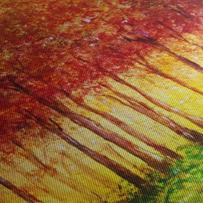 Obraz - Malowanie lasu liściastego (125x70 cm)