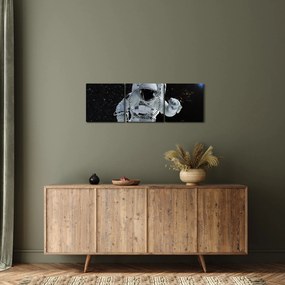 Obraz - Astronauta w kosmosie (z zegarem) (90x30 cm)
