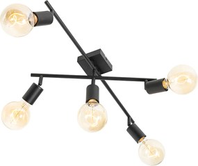 Nowoczesny reflektor czarny 5-punktowy - Facil