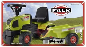 Falk traktorek do odpychania, chodzik, jeździk baby claas axos + przyczepka