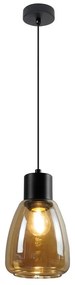 Czarna lampa wisząca ze szklanym kloszem ø 12 cm Moldo – Candellux Lighting
