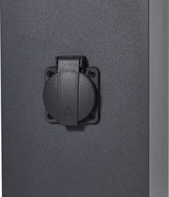 Nowoczesna lampa podłogowa zewnętrzna czarna 80 cm z gniazdem IP44 - Charlois